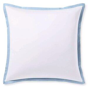 Serena & Lily Border Frame Sateen Euro Pillowcase/Sham-Coastal Blue